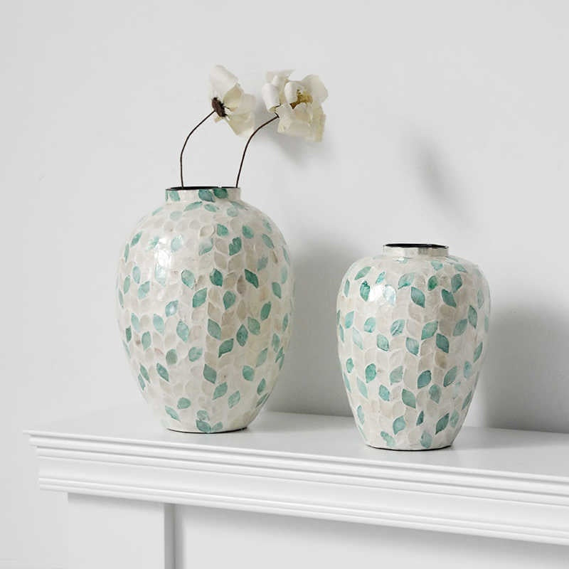 Desktop Creativity Antique Style Decorative Ornaments High Sense Shell Vase Home
