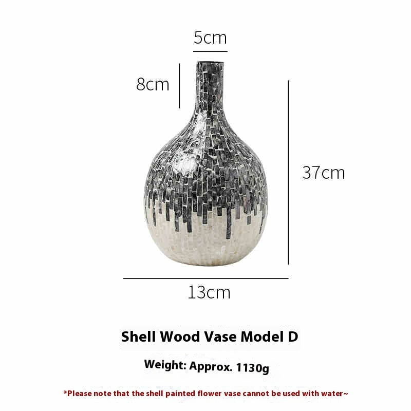 Desktop Creativity Antique Style Decorative Ornaments High Sense Shell Vase Home