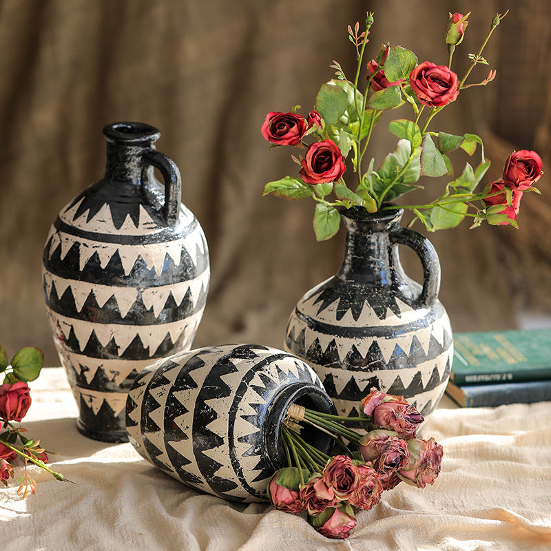 Antique Ceramic Vase Literary And Old