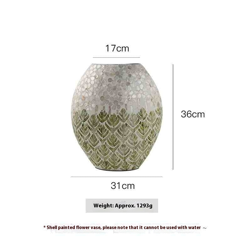 Desktop Creativity Antique Style Decorative Ornaments High Sense Shell Vase Home