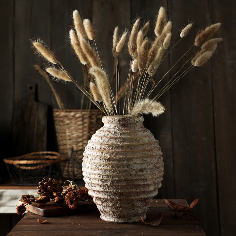 Stoneware Hand Painting Circle Grit Antique Vase