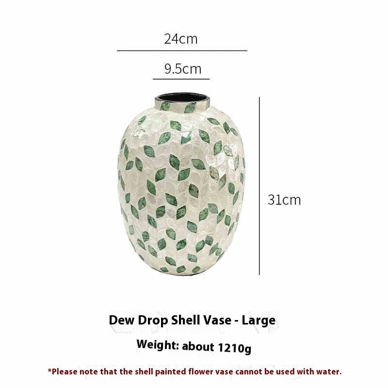 Desktop Creativity Antique Style Decorative Ornaments High Sense Shell Vase Home