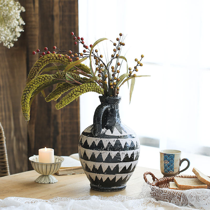 Antique Ceramic Vase Literary And Old