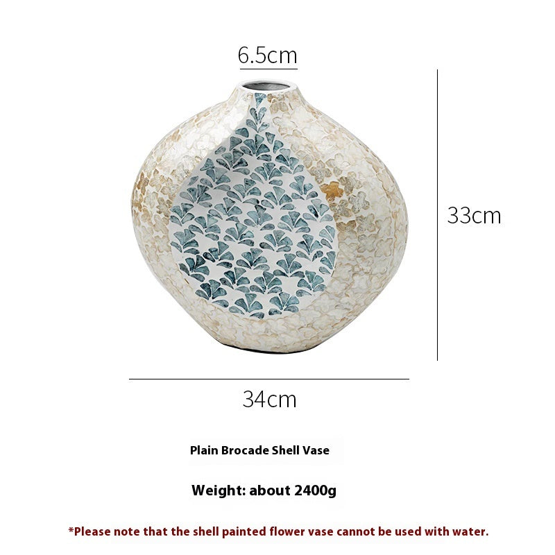 Desktop Creativity Antique Style Decorative Ornaments High Sense Shell Vase Home