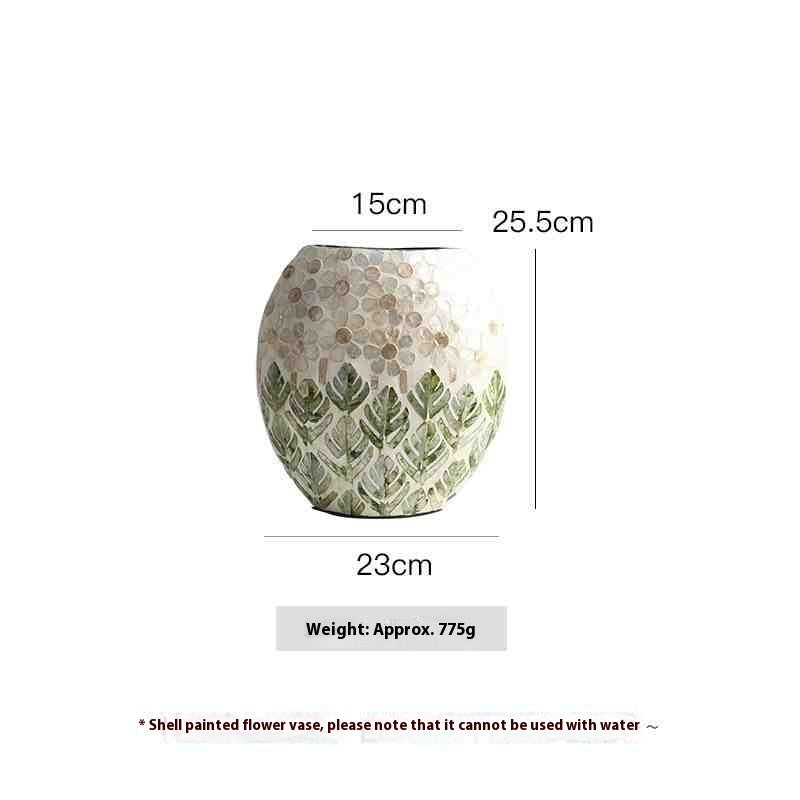 Desktop Creativity Antique Style Decorative Ornaments High Sense Shell Vase Home