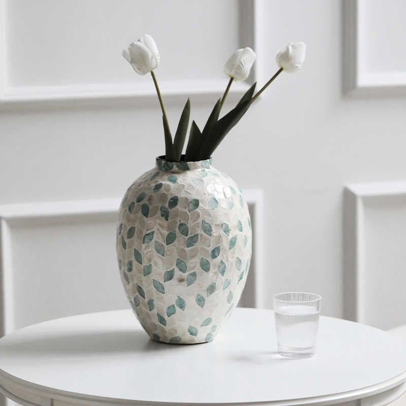 Desktop Creativity Antique Style Decorative Ornaments High Sense Shell Vase Home