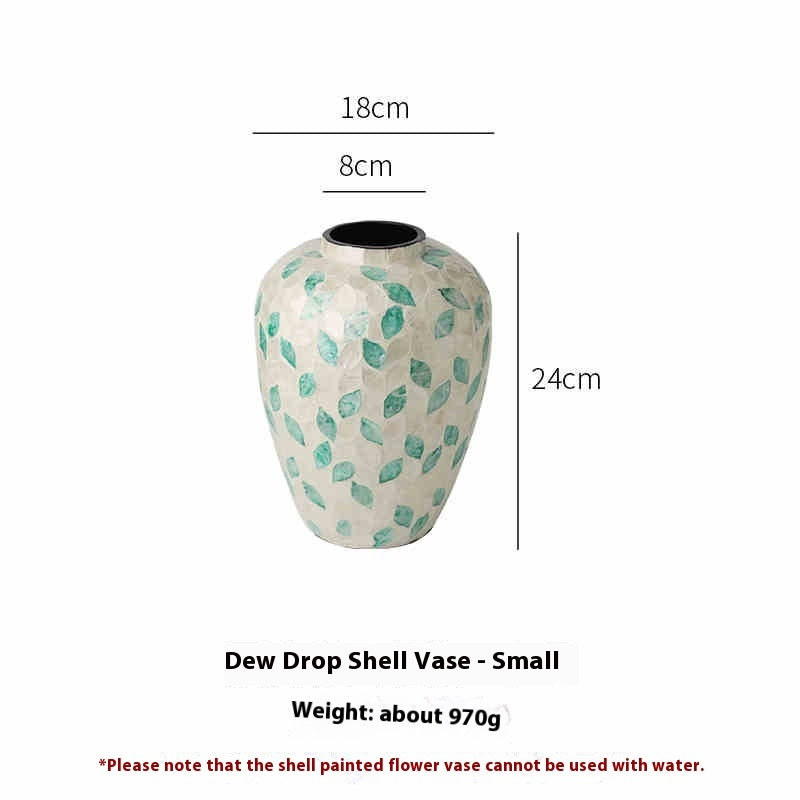 Desktop Creativity Antique Style Decorative Ornaments High Sense Shell Vase Home